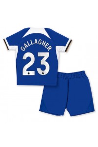 Chelsea Conor Gallagher #23 Jalkapallovaatteet Lasten Kotipeliasu 2023-24 Lyhythihainen (+ Lyhyet housut)